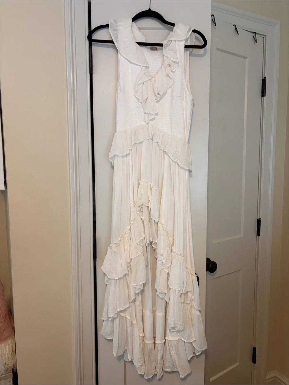 White Ruffle Maxi Dress - Elegant Tiered Design